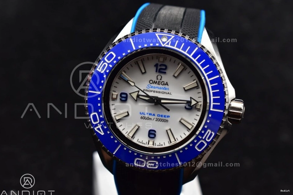 Bezel Ultra on White Deep Seamaster Edition Strap Dial 1:1 Blue Ceramic Black TF Rubber SS 6000M A2824 Best 0211